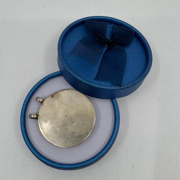 Antique Tibetan Large Handmade Turquoise and Sterling Silver Pendant - Picture 3 of 7